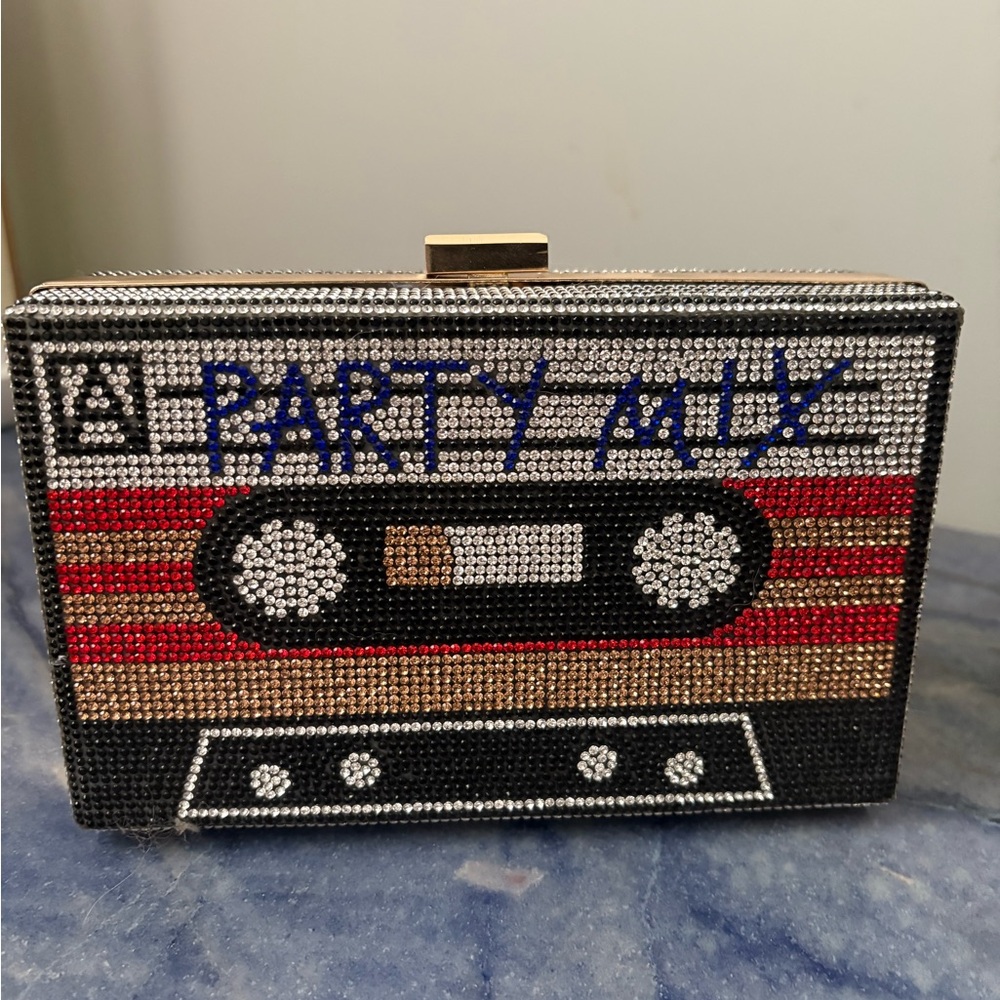 Retro Cassette mix tape Crystal Clutch purse - Picture 8 of 8
